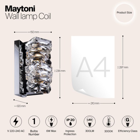 Настенный светодиодный светильник Maytoni Coil MOD124WL-L6CH3K Настенный светодиодный светильник Maytoni Coil MOD124WL-L6CH3K