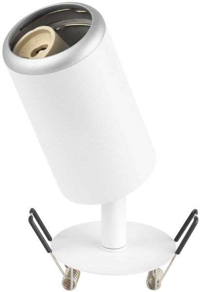 Светильник встраиваемый алюминиевый ЭРА KL106 WH/SL под лампу MR16 GU10 белый/серебро матовый Б0061634