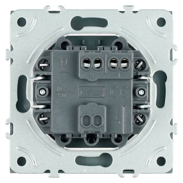Выключатель 1-клавишный (механизм), Stekker, 250В, 10А Эмили, RSW10-5103-09, антрацит, soft touch 49917