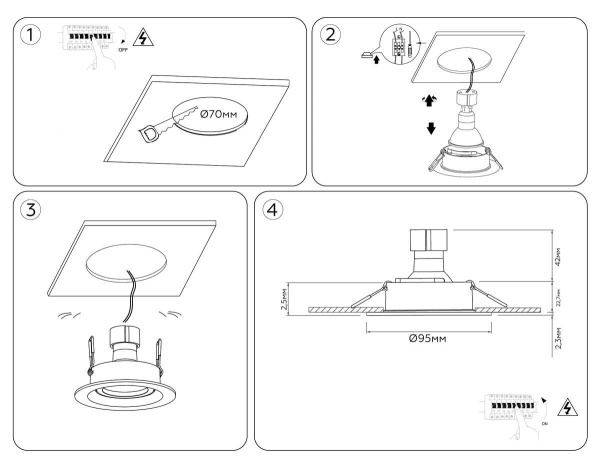 Светильник встраиваемый поворотный AMBRELLA LIGHT TECHNO SPOT TN102741