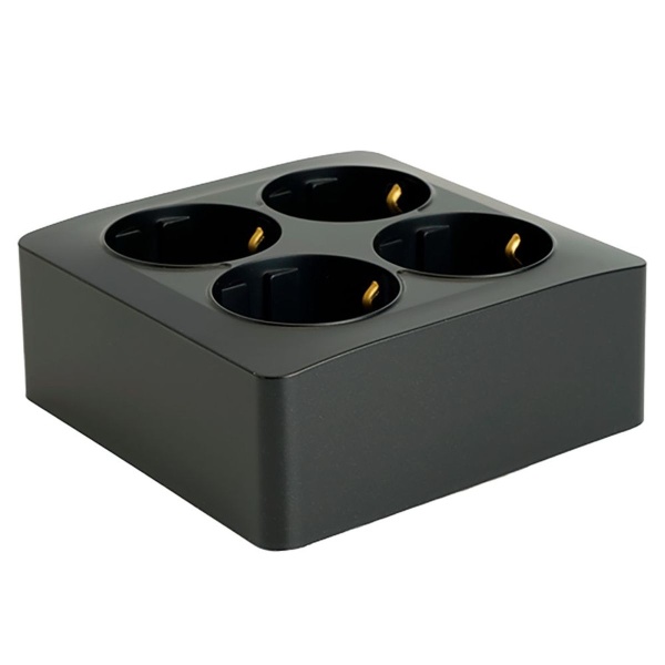 Розетка четырехместная 2P Stekker София черный MST10-14S-02 49321