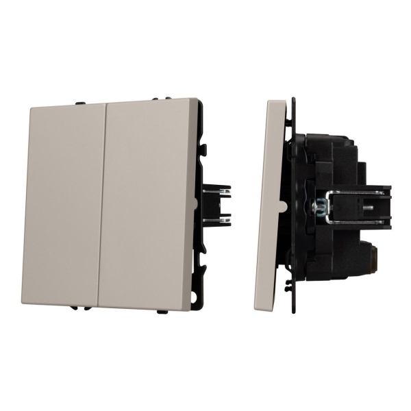Механизм выключателя двухклавишный перекрёстный SWT-NOBE-MKX2-SFPL-CA (230V, 10A) Arlight 061791