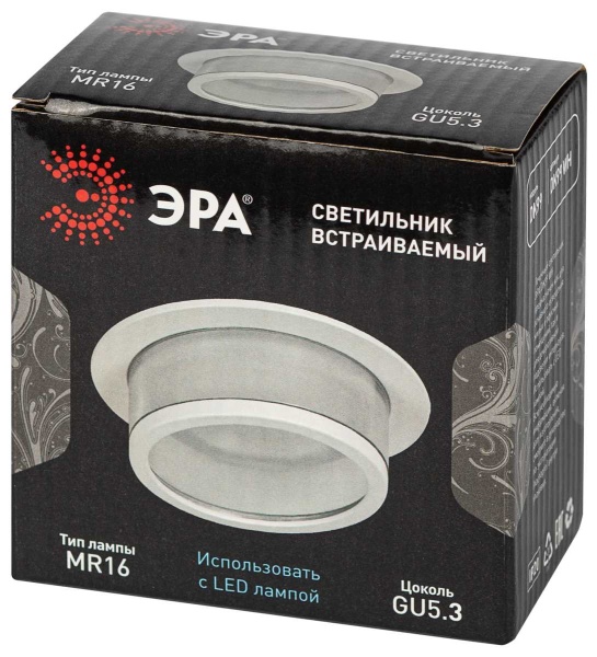 Светильник встраиваемый декоративный ЭРА DK99 WH под лампу MR16 GU5.3 белый Б0058393