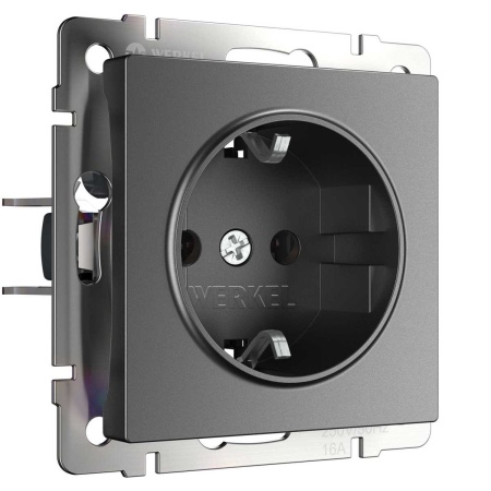 Розетка с заземлением Werkel графит W1171064 4690389194405
