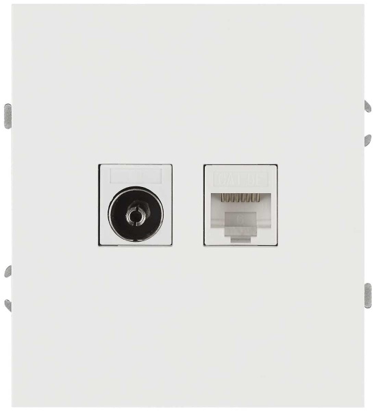 Розетка ЭРА Arktik 16-3110-01 комбинированная RJ45+TV белый Б0070494