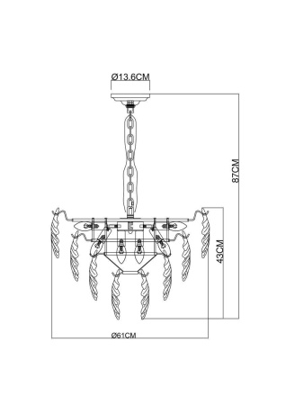 Подвесная люстра Arte Lamp Lilly A4070LM-9GO Подвесная люстра Arte Lamp Lilly A4070LM-9GO