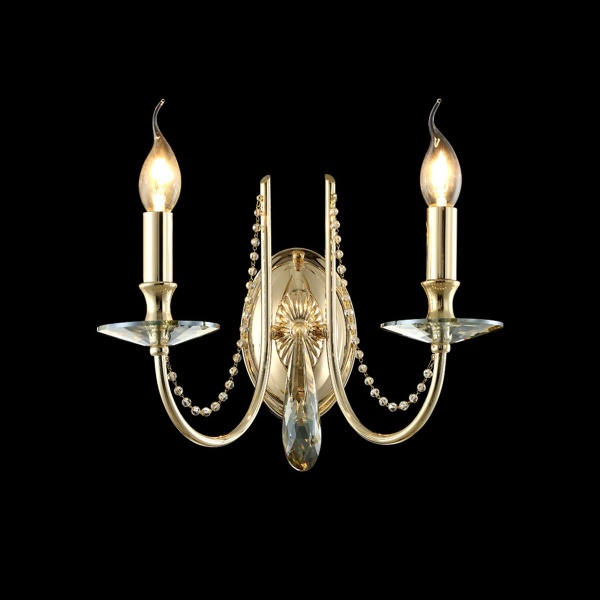 Бра Crystal Lux Victoria AP2 Gold/Amber