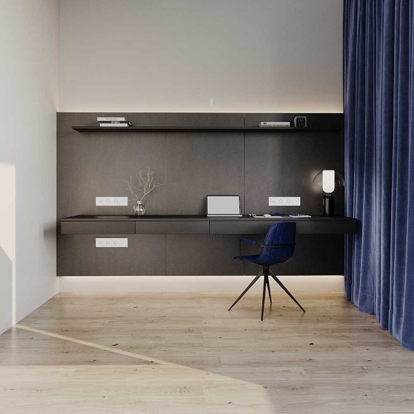 Розетка встраиваемая Voltum S70 с заземлением и защитными шторками, 16А, (белый матовый) VLS040202