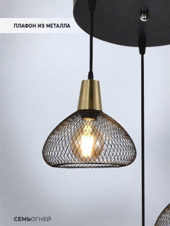 Подвесная люстра Seven Fires Brunner WD4000/3P-CO-BK