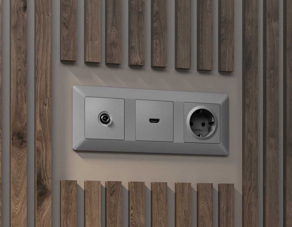 Лицевая панель розетки AMBRELLA VOLT AP5140