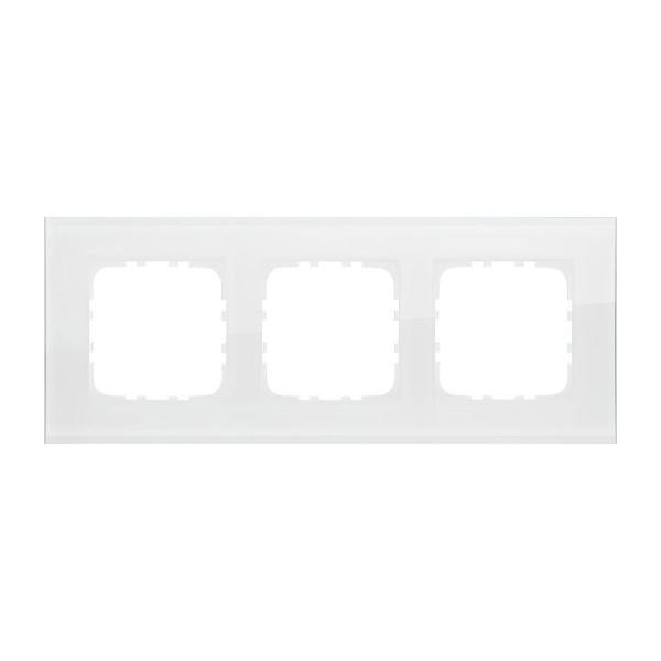 Рамка LK Studio 3-постовая, натуральное стекло (белый) LK80 844313-1