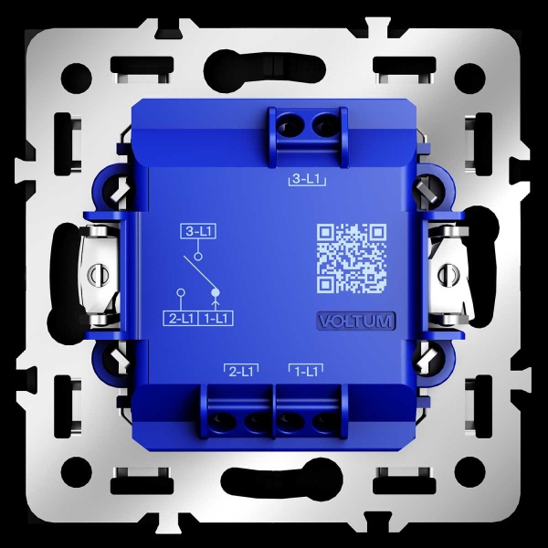 Выключатель встраиваемый Voltum S70 для жалюзи 10А черный матовый VLS020708