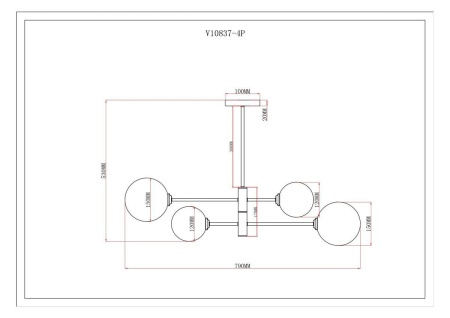 Подвесная люстра Moderli Molecule V10837-4P Подвесная люстра Moderli Molecule V10837-4P
