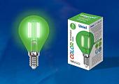 Лампа светодиодная (UL-00002987) E14 5W зеленый LED-G45-5W/GREEN/E14 GLA02GR