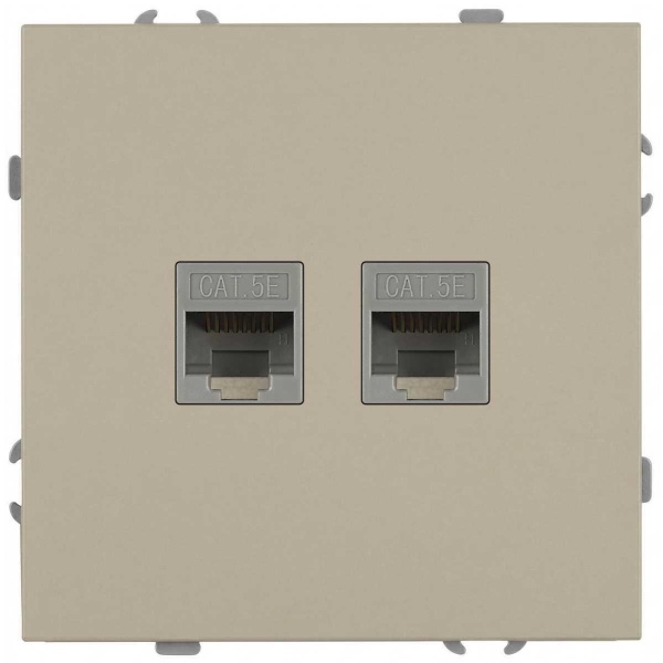 Розетка ЭРА Galaxy 15-3108-04 информационная двойная 2XRJ45 IP20 шампань Б0070762