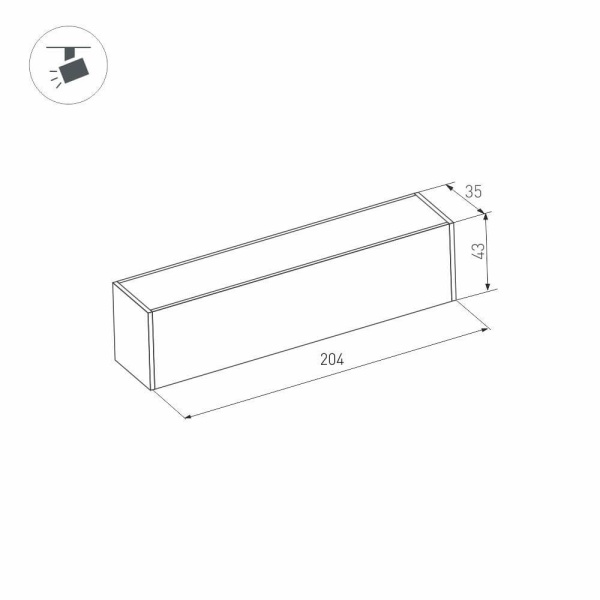 Трековый светодиодный светильник для магнитного шинопровода Arlight Mag-Flat-45-L205-6W Warm3000 026944