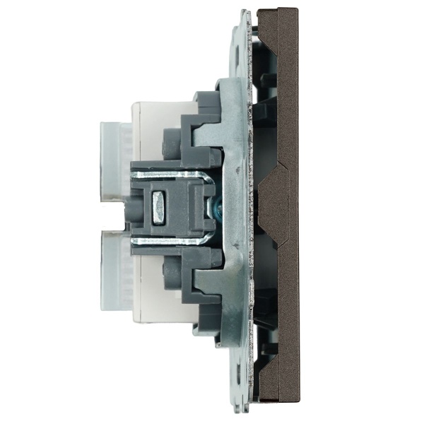 Розетка компьютерная 2-местная RJ-45 (механизм), Stekker Эмили, RST00-5111-09, антрацит, soft touch 49926