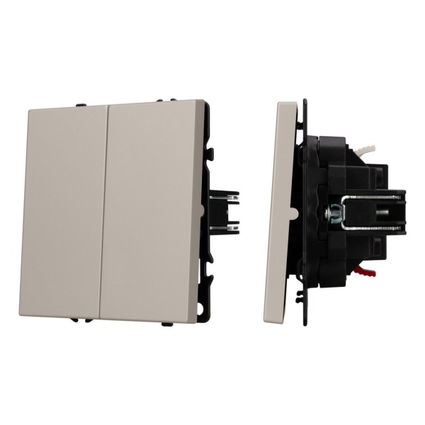 Механизм выключателя двухклавишный проходной SWT-NOBE-MKP2-SFPL-CA (230V, 10A) Arlight 059422