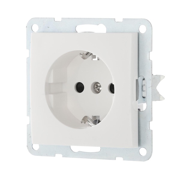 Розетка LK Studio с з/к, со шторками (белый) LK60 863204-1