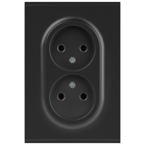 Розетка ЭРА Arktik 16-2107-05 без заземления двойная 2X2P 16А-250В антрацит Б0071685