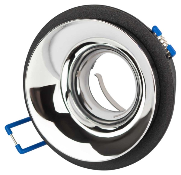 Светильник встраиваемый декоративный ЭРА KL103 BK/CH под лампу MR16 GU5.3 черный/хром Б0056355