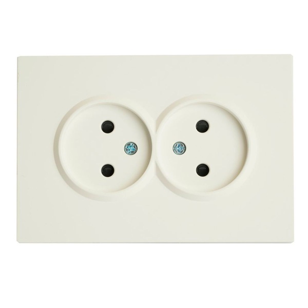 Розетка двойная 2P Stekker Эмили со шторками белый фарфор RST16-5116-01 49877