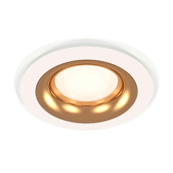 Комплект встраиваемого светильника Ambrella light Techno Spot XC7621005 SWH/PYG белый песок/золото желтое полированное (C7621, N7014)