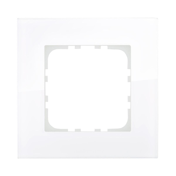 Рамка LK Studio 1-постовая, натуральное стекло (белый) LK80 844113-1
