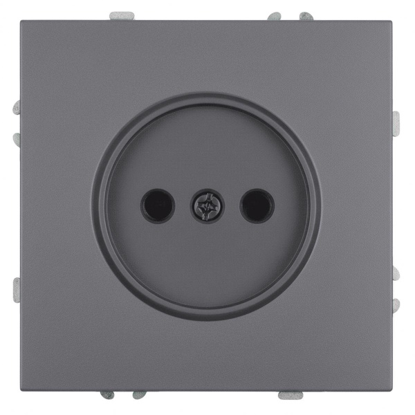 Розетка 1-местная с защитной шторкой (механизм), STEKKER, б/з, 250В, 16А, серия Эмили, RST16-5109-10, платиново-серый, soft touch 49954