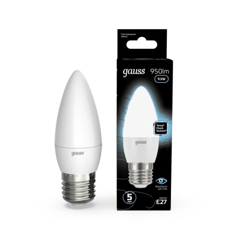 Лампа светодиодная Gauss E27 9.5W 4100K матовая 103102210