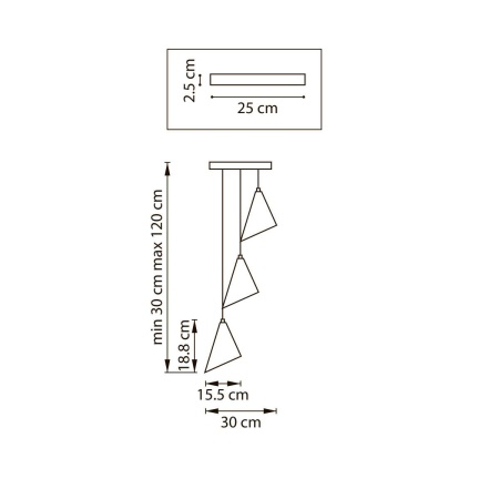 Люстра подвесная Cone GW Lightstar 757036