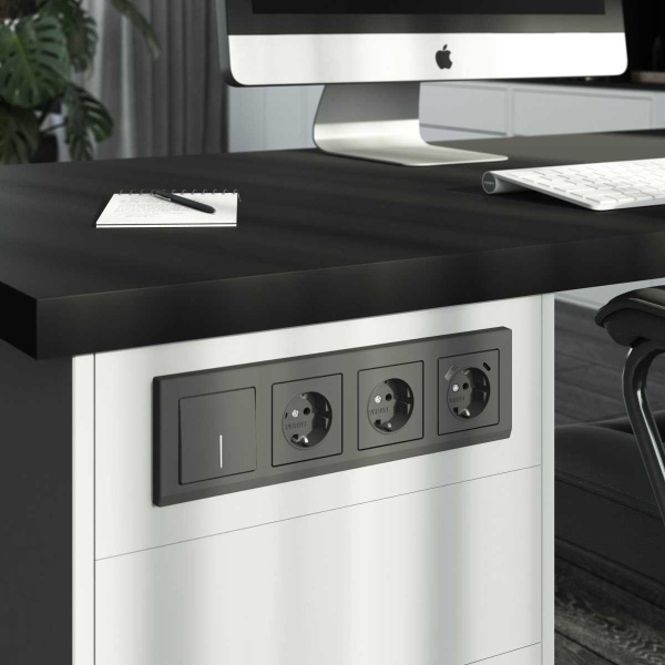 Выключатель Werkel одноклавишный проходной с подсветкой графит W1112164 4690389194337