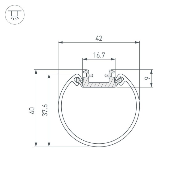 Профиль Arlight Round-D40-2000 Anod 044517
