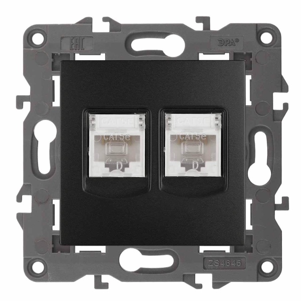 Розетка информационная 2XRJ45 ЭРА Elegance 14-3108-05 Б0034312 Розетка информационная 2XRJ45 ЭРА Elegance 14-3108-05 Б0034312