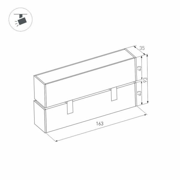 Трековый светодиодный светильник для магнитного шинопровода Arlight Mag-Laser-Fold-45-S160-6W Warm3000 026970