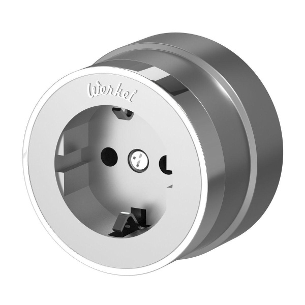 Розетка с заземлением Werkel Vintage серебро матовый/хром W5871054 4690389174735 Розетка с заземлением Werkel Vintage серебро матовый/хром W5871054 4690389174735