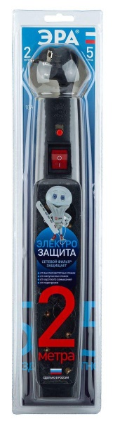 Сетевой фильтр ЭРА 5гн 2м с/з SFX-5es-2m-B Б0044020 Сетевой фильтр ЭРА 5гн 2м с/з SFX-5es-2m-B Б0044020