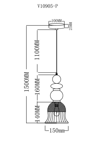 Подвесной светильник Moderli Glassy V10905-P