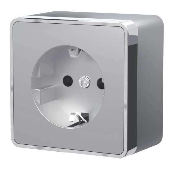 Розетка с заземлением Werkel Gallant серебряный W5071006 4690389167157 Розетка с заземлением Werkel Gallant серебряный W5071006 4690389167157