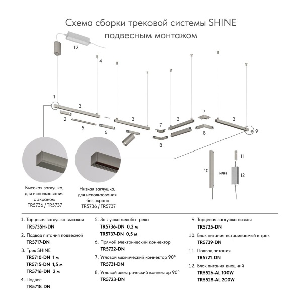 Шинопровод Denkirs Shine Base TR5710-DN