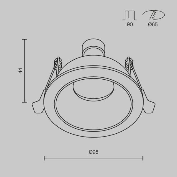 Встраиваемый светильник Maytoni Technical Downlight Share DL126-GU10-B