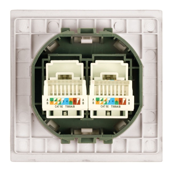 Розетка компьютерная 2-местная RJ-45 (механизм) Stekker Мия RST00-3111-08 пудровый жемчуг 50481