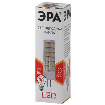 Лампа светодиодная ЭРА G4 7W 2700K прозрачная LED JC-7W-220V-CER-827-G4