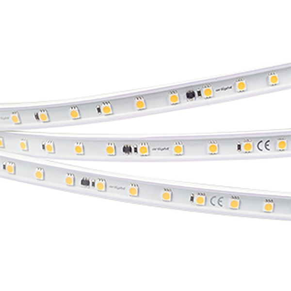 Светодиодная влагозащищенная лента Arlight 8W/m 54LED/m 5060SMD теплый белый 10M 029402(2)