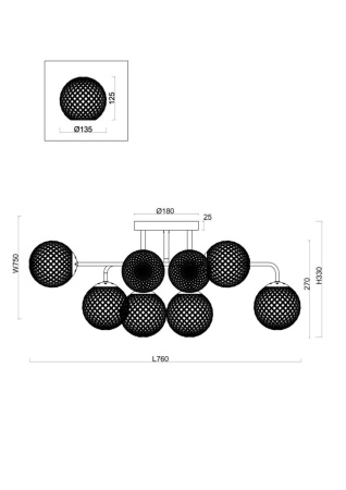 Люстра Freya FR8016PL-08BBS