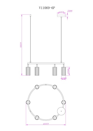 Подвесная люстра Moderli Cora V11069-6P