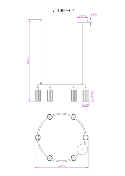 Подвесная люстра Moderli Cora V11069-6P