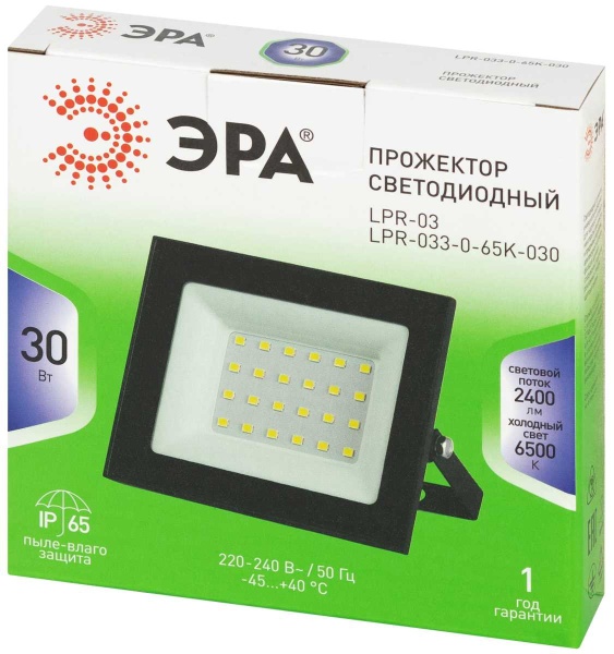 Прожектор светодиодный уличный ЭРА GREEN LINE LPR-033-0-65K-030 Б0071103