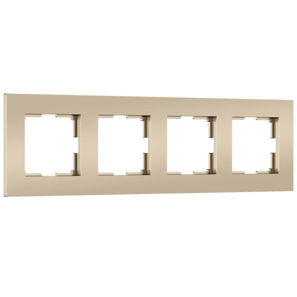 Рамка на 4 поста Slab шампань софт W0042911 a071627