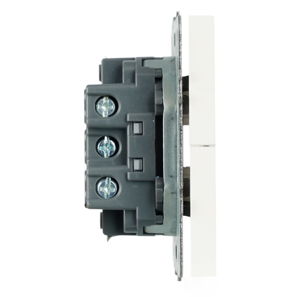 Выключатель 2-клавишный самовозвратный (механизм), Stekker. 250В, 10А Эмили, RSW10-5113-01, белый фарфор, soft touch 50325